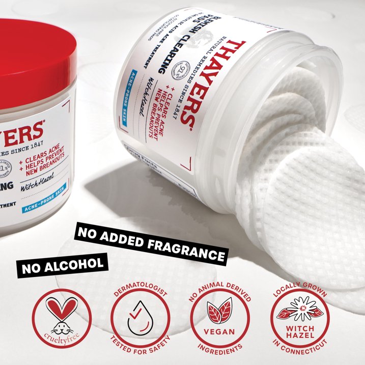 Thayers Natural Remedies Blemish Clearing Pads, 2% Salicylic Acid Acne Treatment - 60ct