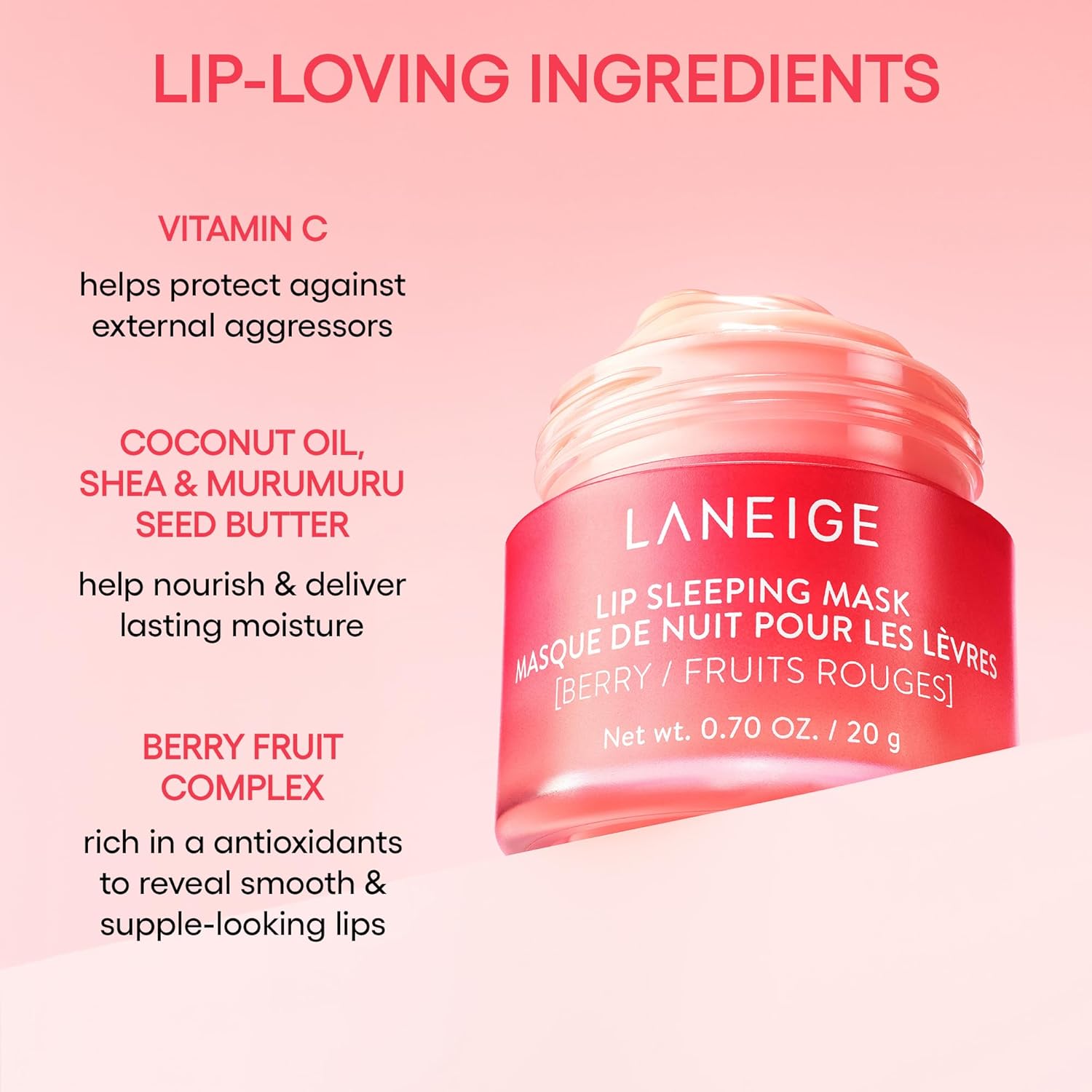 LANEIGE Lip Sleeping Mask – Overnight Hydration & Repair