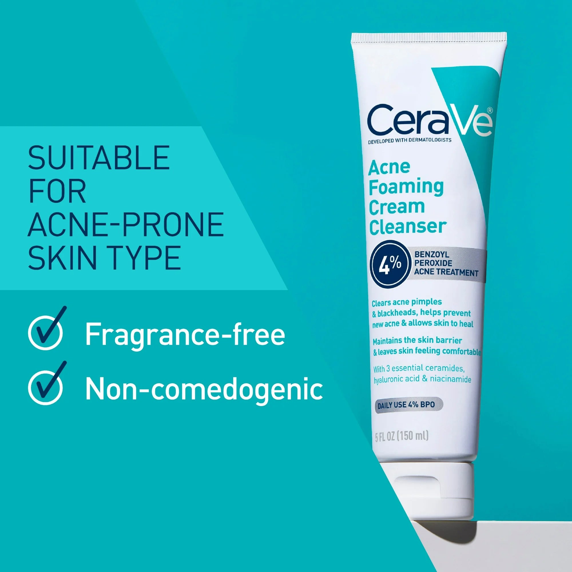 Cerave Acne Foaming Cream Cleanser, 5 fl oz