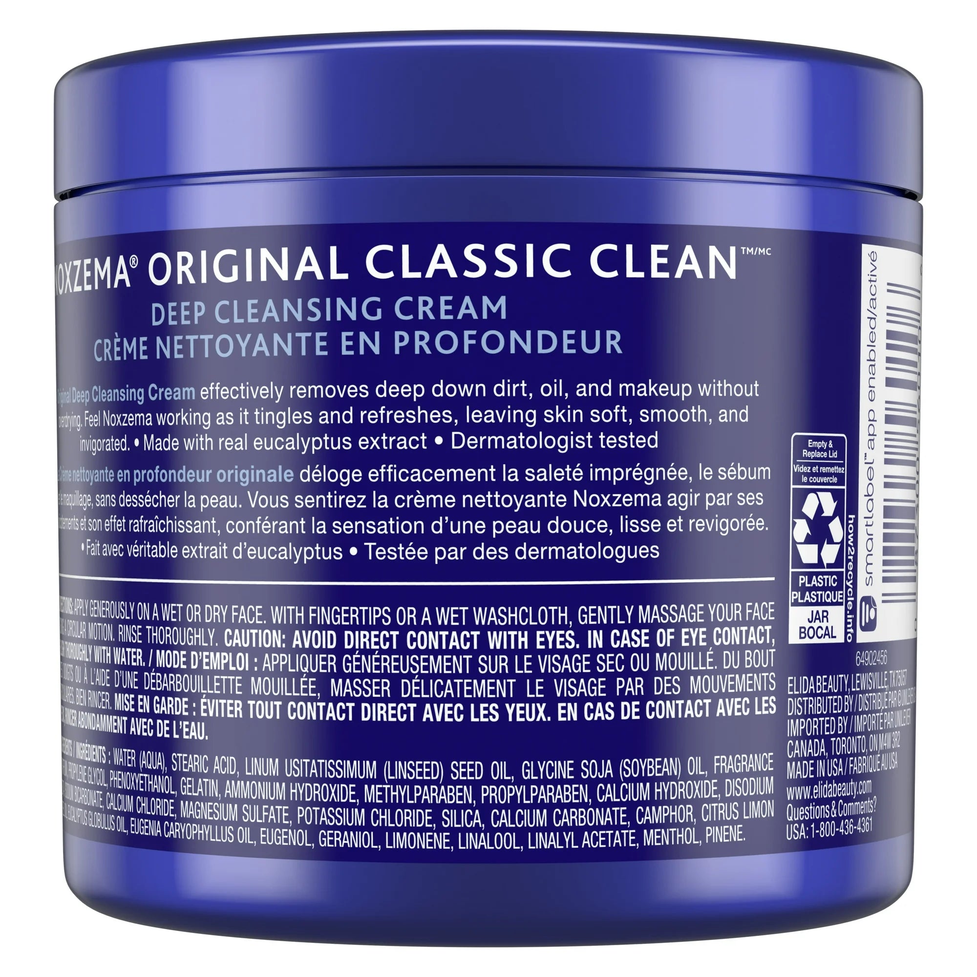 Noxzema Original Facial Cleanser Cream, Daily Deep Face Cleansing for All Skin Types 12 oz