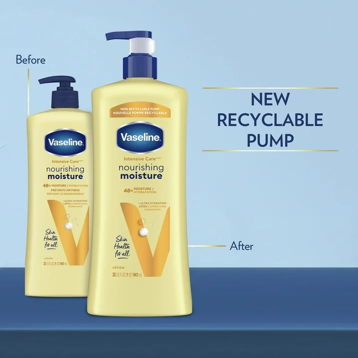 Vaseline Intensive Care Nourishing Moisture Lotion Body Lotion for Women Dry Skin, 32 oz