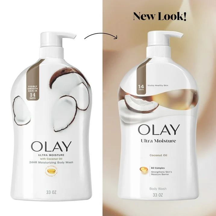 Olay Ultra Moisture Body Wash with Coconut Oil, 33 fl oz (1 pack)
