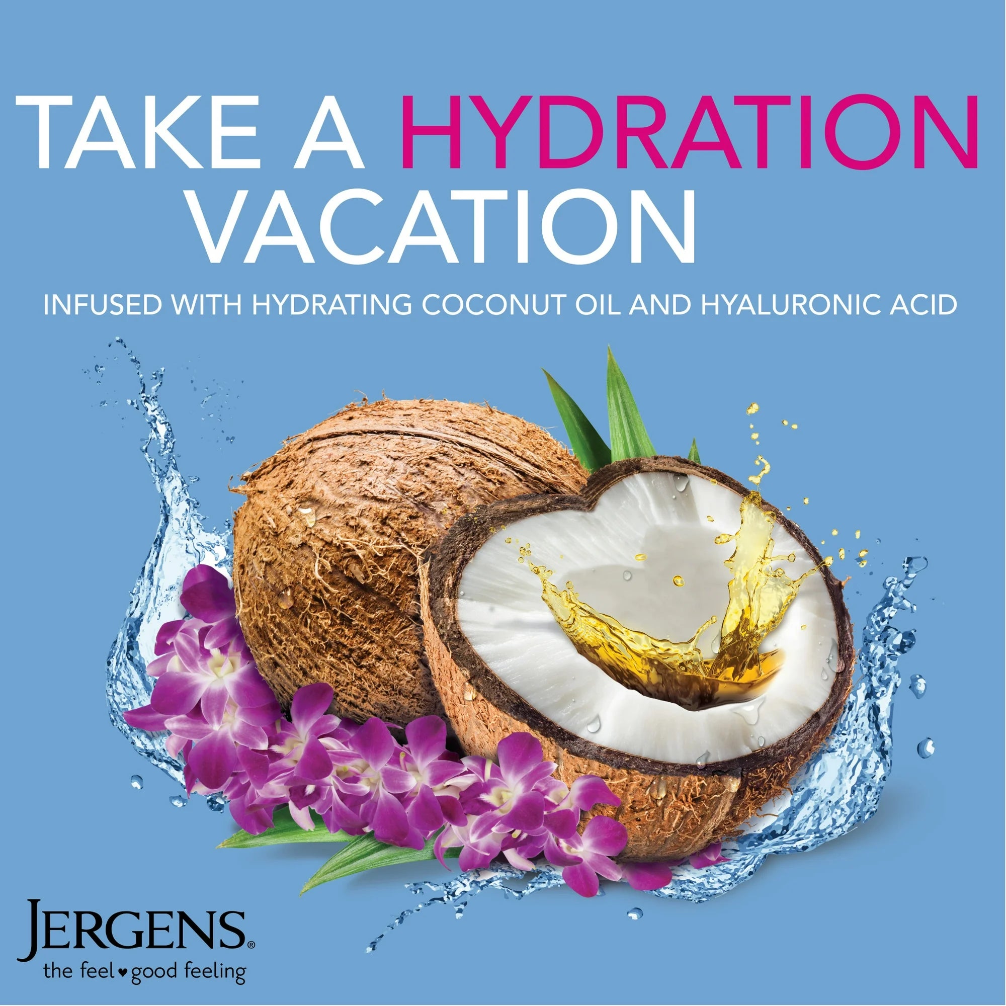 Jergens Wet Skin Body Moisturizer for Dry Skin, In-Shower Body Lotion, Coconut, 10 oz