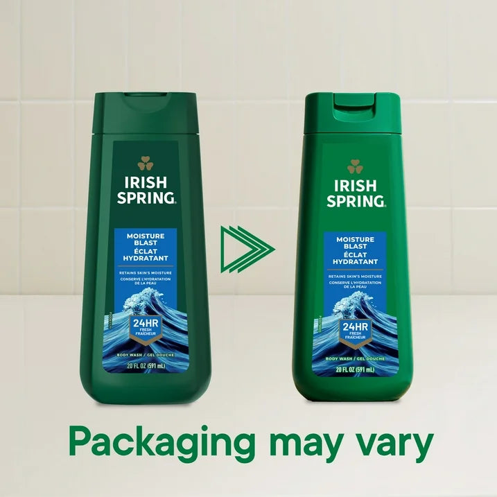 Irish Spring Mens Body Wash, Moisture Blast Body Wash for Men, All Skin Types, 20 fl oz Bottle