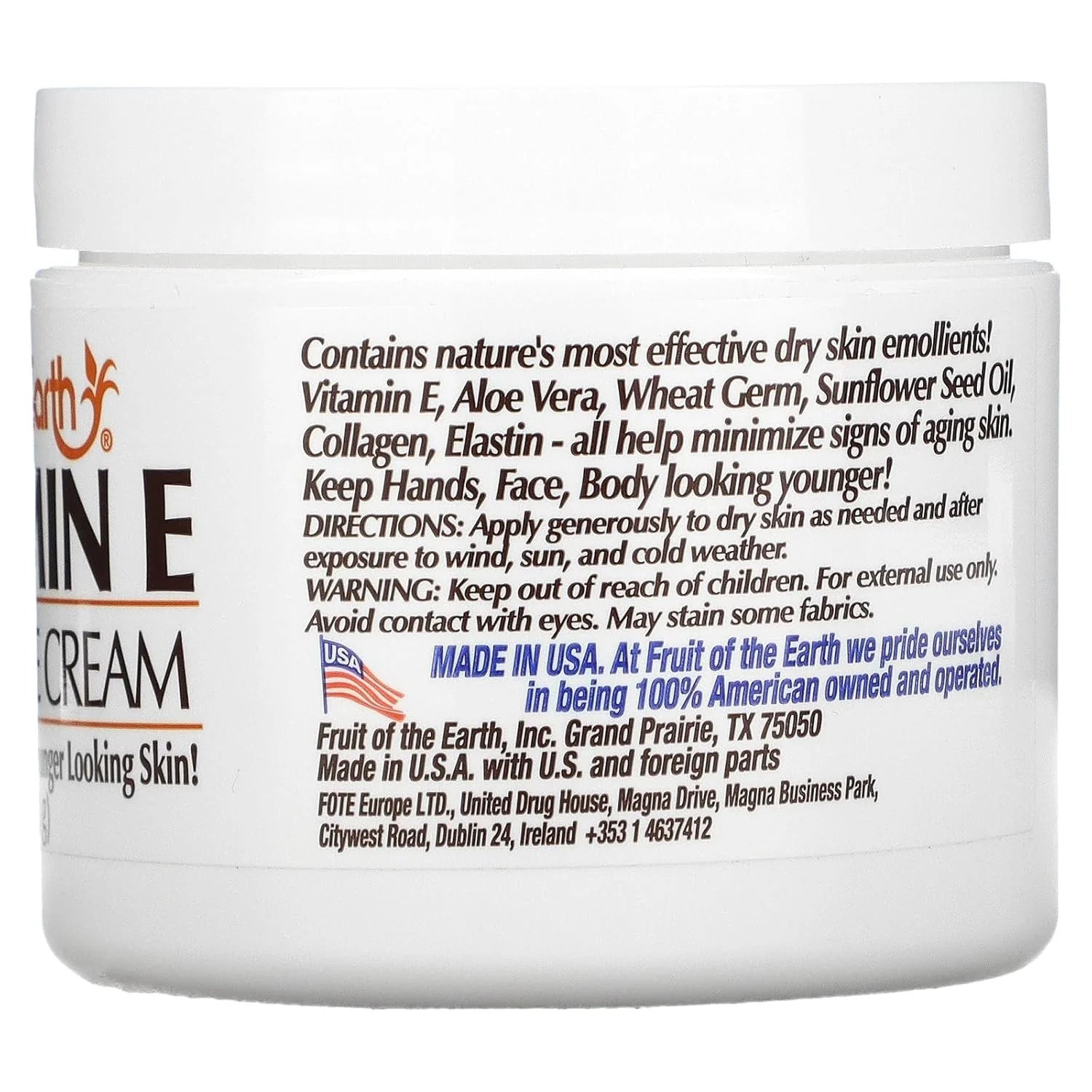 Fruit of the Earth Vitamin E Skin Care Cream Super Value, 4 Oz., 2 pack