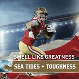 Old Spice Men's Aluminum Free Deodorant Body Spray, NFL Collection, George Kittle Can Cook, Sea Tides + Toughness, 5.1oz