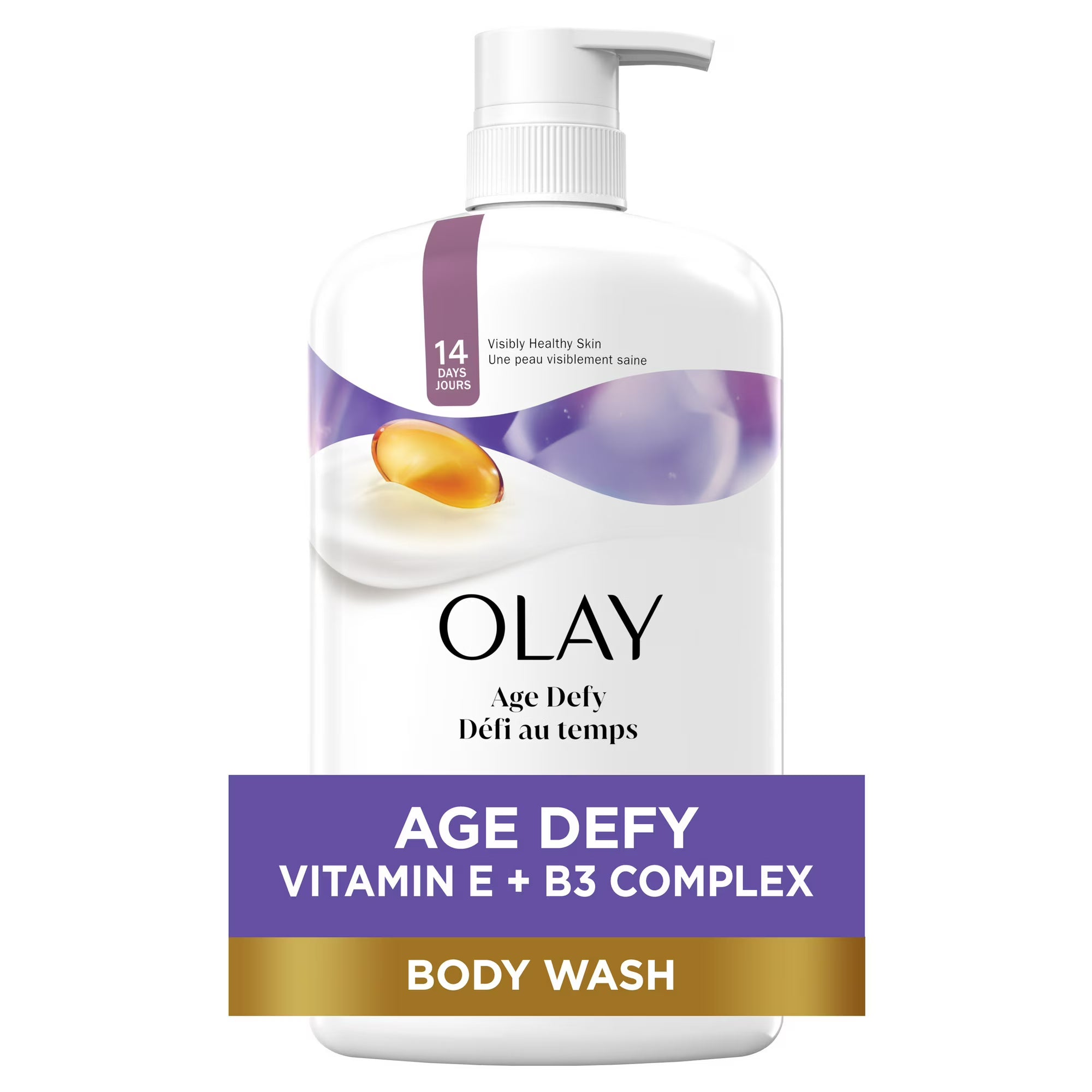 Olay Age Defying Body Wash for Women, Vitamin E, Pump, 33 fl oz