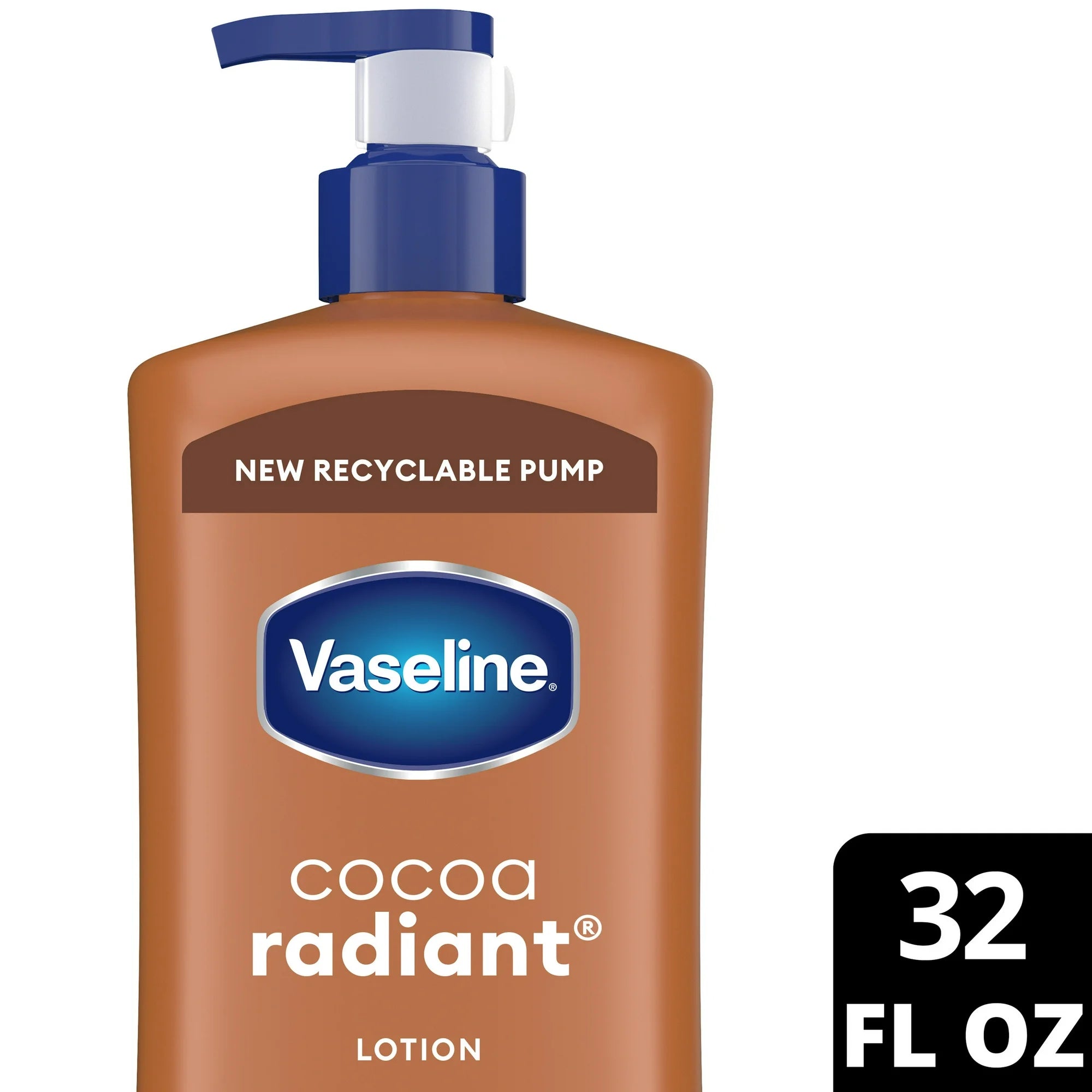 Vaseline Intensive Care Non Greasy Women Body Lotion Cocoa Radiant for Dry Skin, 32 oz