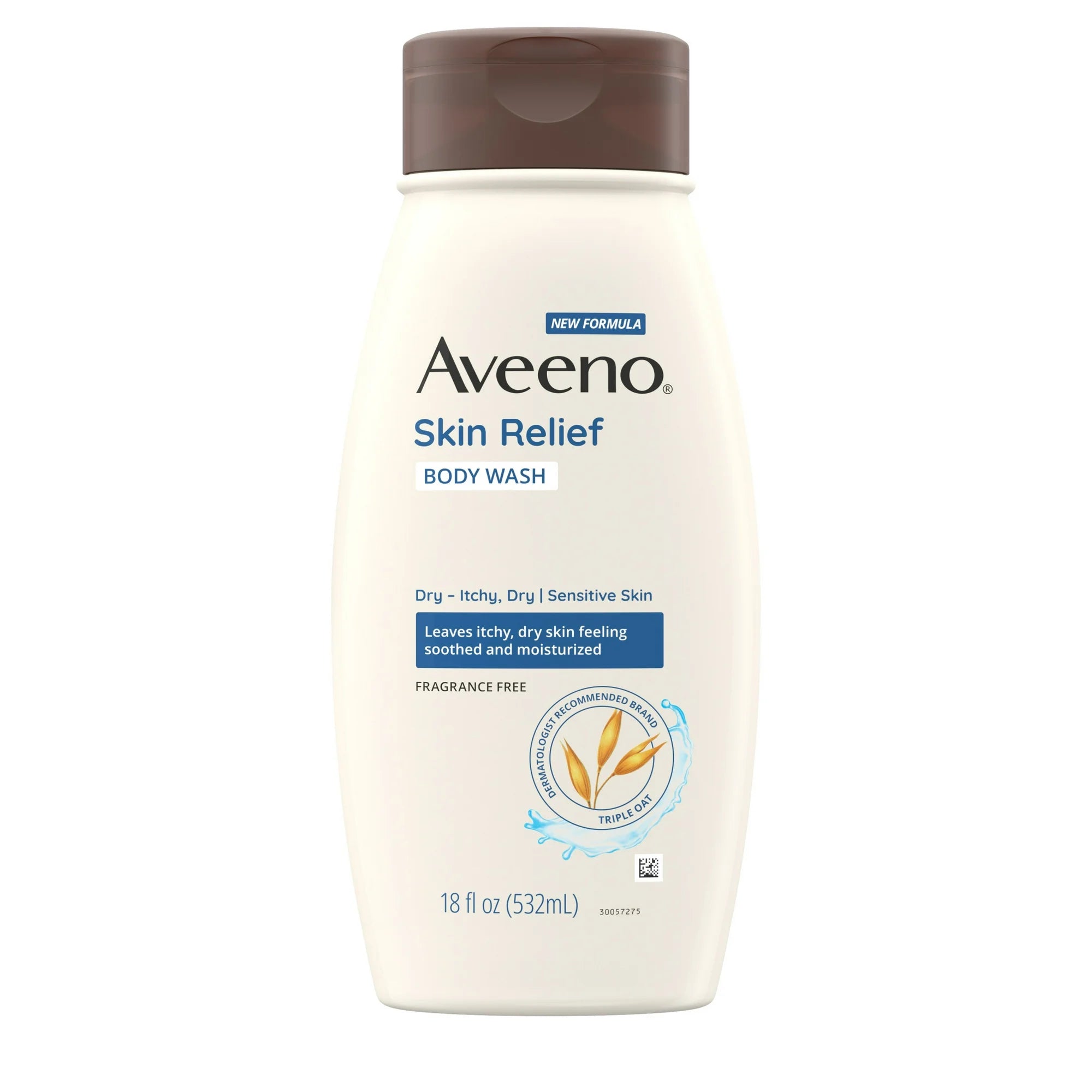 Aveeno Skin Relief Body Wash, Fragrance-Free, Sensitive Skin, 18 fl. oz