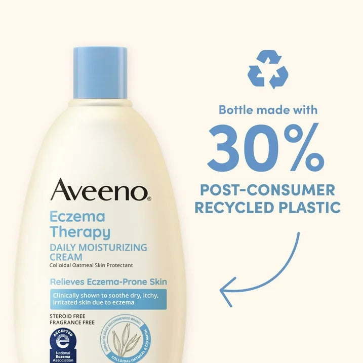 Aveeno Eczema Therapy Daily Soothing Body Cream, Steroid-Free Lotion, 12 oz